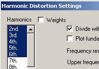 Harmonic Distortion Settings